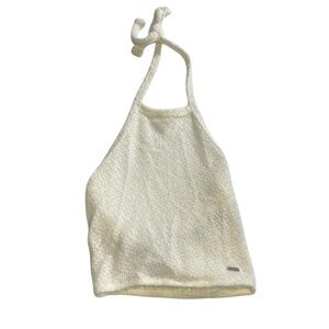 NWT Hollister Halter Crochet Top White Size XXS Knit